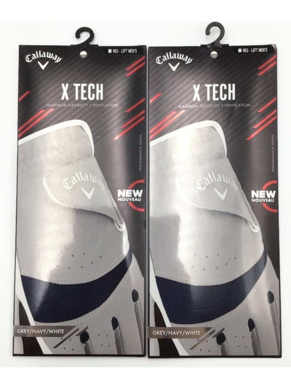 Callaway X TECH Golf Gloves 2 Pack Mens M Left Hand NEW